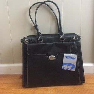 COPY - Black leather computer bag